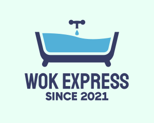 Blue Bathtub Bath logo design