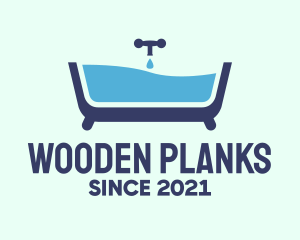 Blue Bathtub Bath logo design