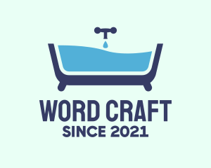 Blue Bathtub Bath logo design