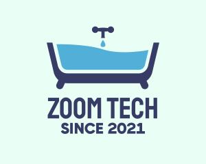 Blue Bathtub Bath logo design