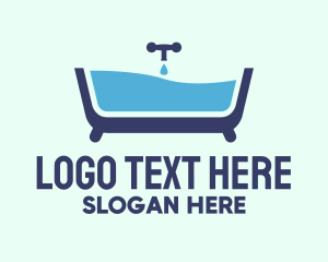 Blue Bathtub Bath Logo