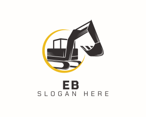 Construction Excavator Machine Logo