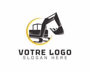 Construction Excavator Machine Logo