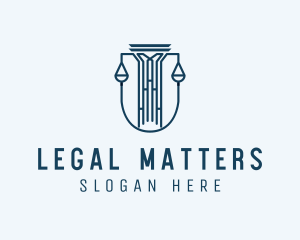 Legislation - Column Law Shield logo design