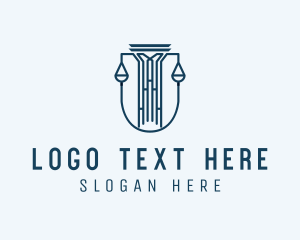 Law - Column Law Shield logo design