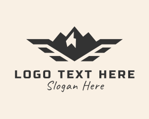 Exploration - Outdoor Winged Mountain logo design