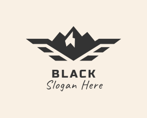 Exploration - Outdoor Winged Mountain logo design