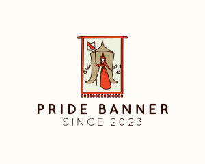 Medieval Maiden Flag Banner logo design