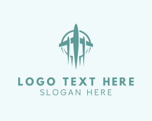 Visit - Fast Flying Plane logo design