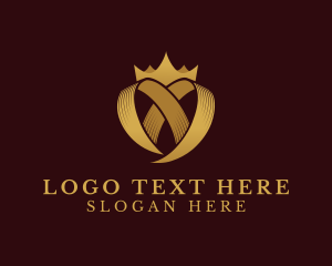 Gold - Heart Crown Ring logo design