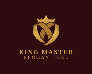 Heart Crown Ring logo design