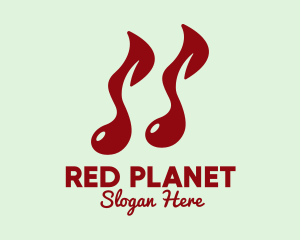 Red Musical Leaf logo design