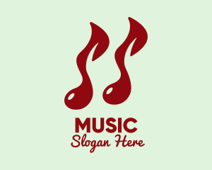 Red Musical Leaf logo design