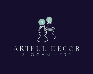 Decor - Candlelight Candle Decoration logo design