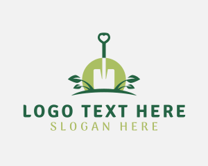 Shovel Plant Gardening Tools Logo