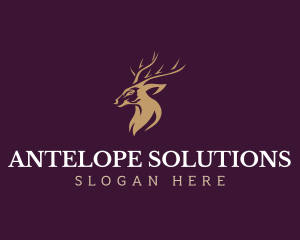 Antelope - Deer Animal Wildlife logo design