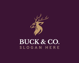 Deer Animal Wildlife logo design