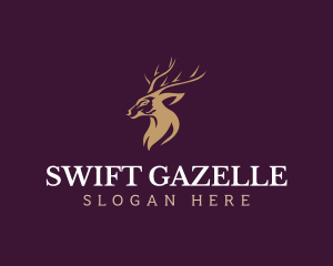 Gazelle - Deer Animal Wildlife logo design