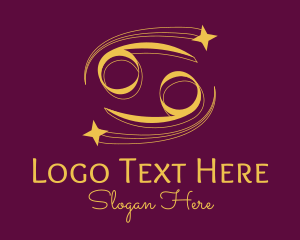 Cancer - Gold Cancer Zodiac Sign logo design