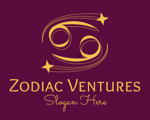 Zodiac - Gold Cancer Zodiac Sign logo design