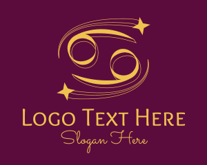 Symbol - Gold Cancer Zodiac Sign logo design