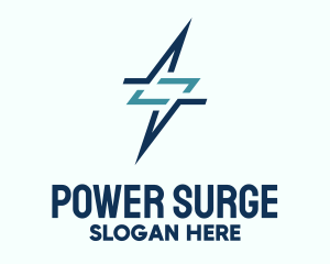 Surge - Lightning Power Monoline logo design