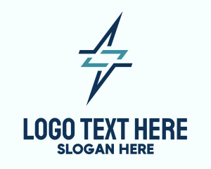 Utility - Lightning Power Monoline logo design