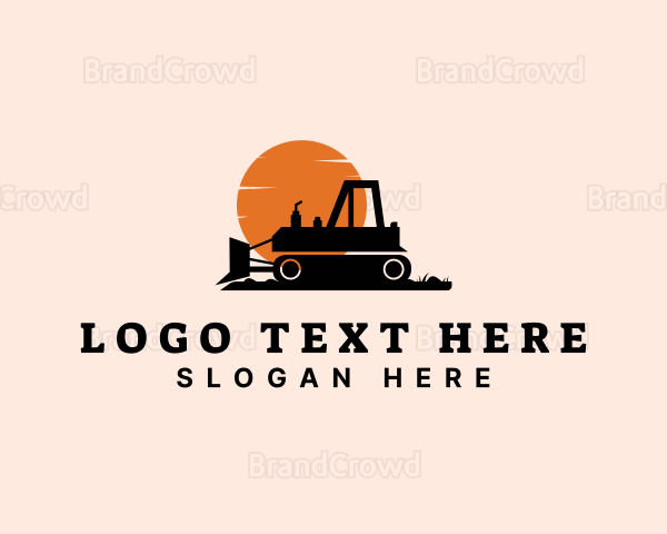 Construction Bulldozer Heavy Equipment Logo