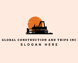 Excavation - Construction Bulldozer Heavy Equipment logo design