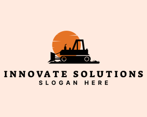 Dozer - Construction Bulldozer Heavy Equipment logo design