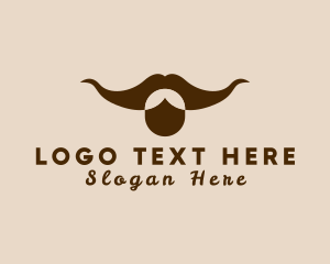 Hair - Bull Hipster Mustache logo design