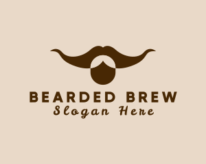 Bull Hipster Mustache logo design