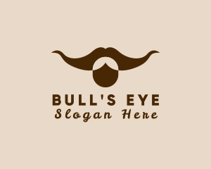 Bull Hipster Mustache logo design