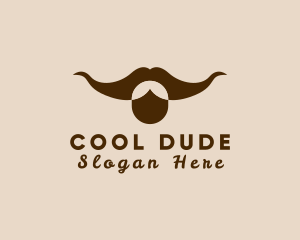 Dude - Bull Hipster Mustache logo design