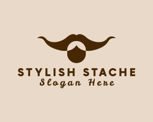Mustache - Bull Hipster Mustache logo design