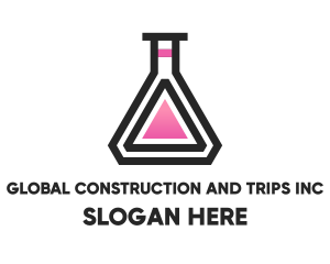 Stroke - Science Laboratory Flask logo design