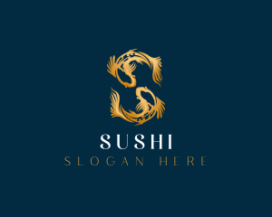 Koi Fish Letter S logo design