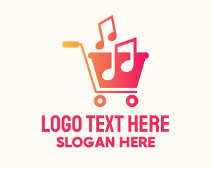 Cart - Musical Notes Cart logo design