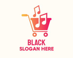 Shop - Musical Notes Cart logo design