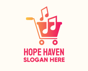 Soundcloud - Musical Notes Cart logo design