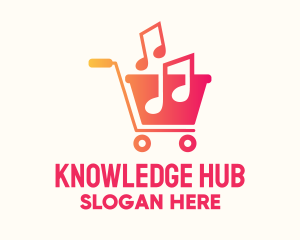 Record Store - Musical Notes Cart logo design