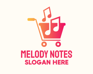 Notes - Musical Notes Cart logo design