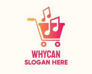 Record Store - Musical Notes Cart logo design