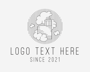 E Cigarette - Vape Smoke Cloud logo design