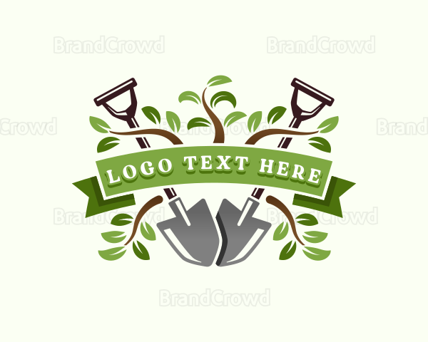 Shovel Plant Gardening Logo