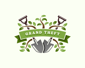 Garden - Shovel Plant Gardening logo design