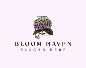 Alabama Hydrangea Flower logo design