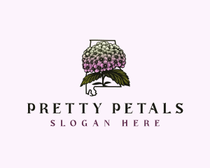 Alabama Hydrangea Flower logo design