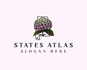 Alabama Hydrangea Flower logo design