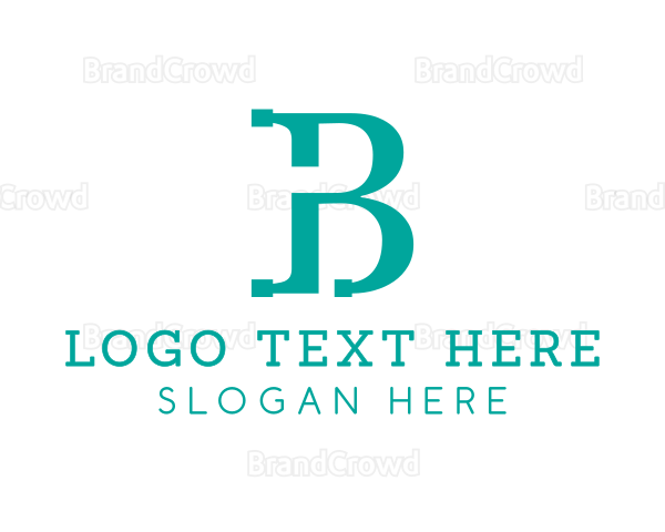 Modern Teal B Logo